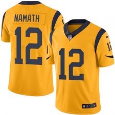 Youth Nike Los Angeles Rams #12 Joe Namath Limited Gold Rush Vapor Untouchable NFL Jersey