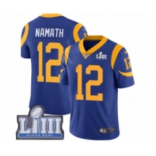 Youth Nike Los Angeles Rams #12 Joe Namath Royal Blue Alternate Vapor Untouchable Limited Player Super Bowl LIII Bound NFL Jersey