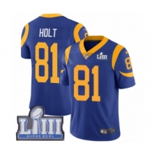 Men's Nike Los Angeles Rams #81 Torry Holt Royal Blue Alternate Vapor Untouchable Limited Player Super Bowl LIII Bound NFL Jersey