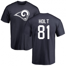 NFL Nike Los Angeles Rams #81 Torry Holt Navy Blue Name & Number Logo T-Shirt