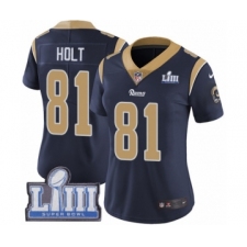 Women's Nike Los Angeles Rams #81 Torry Holt Navy Blue Team Color Vapor Untouchable Limited Player Super Bowl LIII Bound NFL Jersey