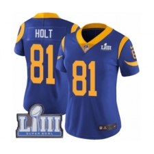 Women's Nike Los Angeles Rams #81 Torry Holt Royal Blue Alternate Vapor Untouchable Limited Player Super Bowl LIII Bound NFL Jersey