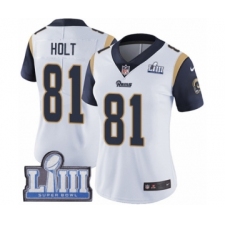 Women's Nike Los Angeles Rams #81 Torry Holt White Vapor Untouchable Limited Player Super Bowl LIII Bound NFL Jersey