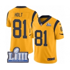 Youth Nike Los Angeles Rams #81 Torry Holt Limited Gold Rush Vapor Untouchable Super Bowl LIII Bound NFL Jersey
