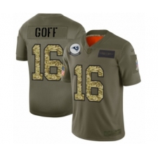 Men's Los Angeles Rams #16 Jared Goff 2019 Olive Camo Salute to Service Limited Jersey