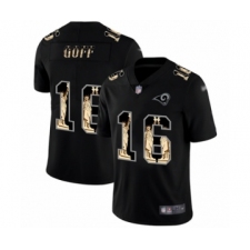 Men's Los Angeles Rams #16 Jared Goff Limited Black Statue of Liberty Football Jersey