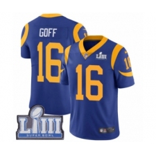 Men's Nike Los Angeles Rams #16 Jared Goff Royal Blue Alternate Vapor Untouchable Limited Player Super Bowl LIII Bound NFL Jersey