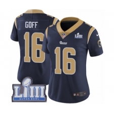 Women's Nike Los Angeles Rams #16 Jared Goff Navy Blue Team Color Vapor Untouchable Limited Player Super Bowl LIII Bound NFL Jersey