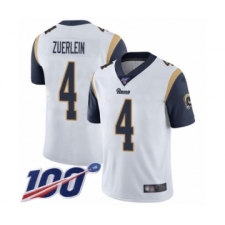 Men's Los Angeles Rams #4 Greg Zuerlein White Vapor Untouchable Limited Player 100th Season Football Jersey