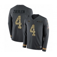 Men's Nike Los Angeles Rams #4 Greg Zuerlein Limited Black Salute to Service Therma Long Sleeve NFL Jersey