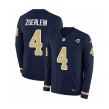 Youth Nike Los Angeles Rams #4 Greg Zuerlein Limited Navy Blue Therma Long Sleeve NFL Jersey