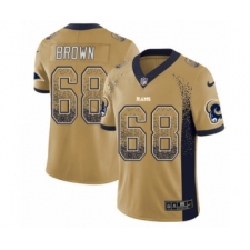 Men's Nike Los Angeles Rams #68 Jamon Brown Limited Gold Rush Drift Fashion NFL Jersey
