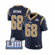 Men's Nike Los Angeles Rams #68 Jamon Brown Navy Blue Team Color Vapor Untouchable Limited Player Super Bowl LIII Bound NFL Jersey