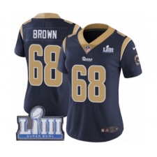 Women's Nike Los Angeles Rams #68 Jamon Brown Navy Blue Team Color Vapor Untouchable Limited Player Super Bowl LIII Bound NFL Jersey
