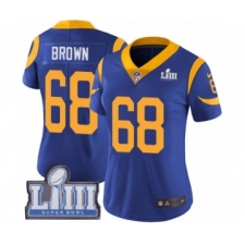 Women's Nike Los Angeles Rams #68 Jamon Brown Royal Blue Alternate Vapor Untouchable Limited Player Super Bowl LIII Bound NFL Jersey