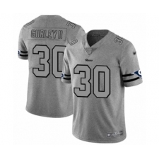 Men's Los Angeles Rams #30 Todd Gurley Limited Gray Team Logo Gridiron Football Jersey