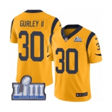 Men's Nike Los Angeles Rams #30 Todd Gurley Limited Gold Rush Vapor Untouchable Super Bowl LIII Bound NFL Jersey