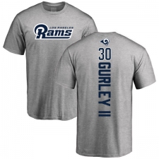 NFL Nike Los Angeles Rams #30 Todd Gurley Ash Backer T-Shirt