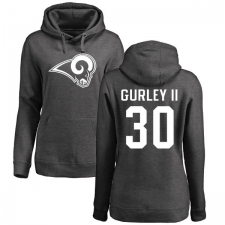 NFL Women's Nike Los Angeles Rams #30 Todd Gurley Ash One Color Pullover Hoodie