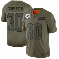 Women's Los Angeles Rams #30 Todd Gurley Limited Camo 2019 Salute to Service Football Jersey