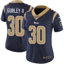 Women's Nike Los Angeles Rams #30 Todd Gurley Elite Navy Blue Team Color NFL Jersey