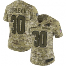 Women's Nike Los Angeles Rams #30 Todd Gurley Limited Camo 2018 Salute to Service NFL Jersey