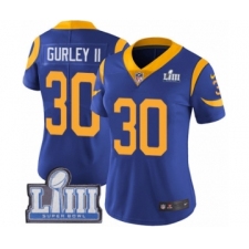 Women's Nike Los Angeles Rams #30 Todd Gurley Royal Blue Alternate Vapor Untouchable Limited Player Super Bowl LIII Bound NFL Jersey