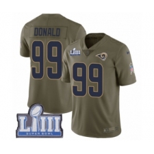 Youth Nike Los Angeles Rams #99 Aaron Donald Limited Olive 2017 Salute to Service Super Bowl LIII Bound NFL Jersey
