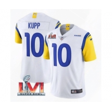 Men's Los Angeles Rams #10 Cooper Kupp 2022 White Super Bowl LVI Vapor Limited Stitched Jersey