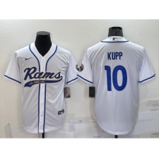 Men's Los Angeles Rams #10 Cooper Kupp White Stitched Cool Base Nike Baseball Jersey