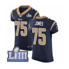 Men's Nike Los Angeles Rams #75 Deacon Jones Navy Blue Team Color Vapor Untouchable Elite Player Super Bowl LIII Bound NFL Jersey