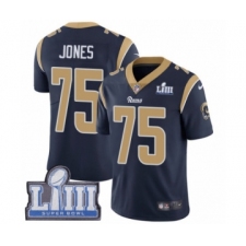 Men's Nike Los Angeles Rams #75 Deacon Jones Navy Blue Team Color Vapor Untouchable Limited Player Super Bowl LIII Bound NFL Jersey