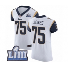Men's Nike Los Angeles Rams #75 Deacon Jones White Vapor Untouchable Elite Player Super Bowl LIII Bound NFL Jersey