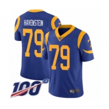 Men's Los Angeles Rams #79 Rob Havenstein Royal Blue Alternate Vapor Untouchable Limited Player 100th Season Football Jersey