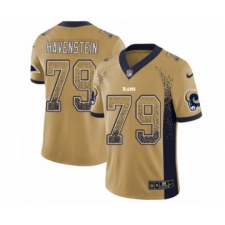 Men's Nike Los Angeles Rams #79 Rob Havenstein Limited Gold Rush Drift Fashion NFL Jersey