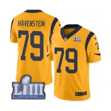 Men's Nike Los Angeles Rams #79 Rob Havenstein Limited Gold Rush Vapor Untouchable Super Bowl LIII Bound NFL Jersey