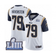 Men's Nike Los Angeles Rams #79 Rob Havenstein White Vapor Untouchable Limited Player Super Bowl LIII Bound NFL Jersey