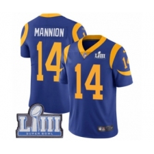 Men's Nike Los Angeles Rams #14 Sean Mannion Royal Blue Alternate Vapor Untouchable Limited Player Super Bowl LIII Bound NFL Jersey