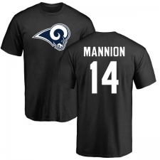 NFL Nike Los Angeles Rams #14 Sean Mannion Black Name & Number Logo T-Shirt