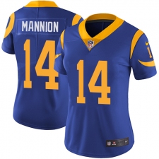 Women's Nike Los Angeles Rams #14 Sean Mannion Elite Royal Blue Alternate NFL Jersey