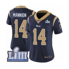 Women's Nike Los Angeles Rams #14 Sean Mannion Navy Blue Team Color Vapor Untouchable Limited Player Super Bowl LIII Bound NFL Jersey