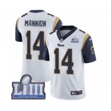 Youth Nike Los Angeles Rams #14 Sean Mannion White Vapor Untouchable Limited Player Super Bowl LIII Bound NFL Jersey