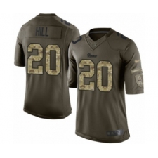 Men's Los Angeles Rams #20 Troy Hill Elite Green Salute to Service Football Jersey