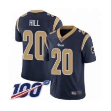 Men's Los Angeles Rams #20 Troy Hill Navy Blue Team Color Vapor Untouchable Limited Player 100th Season Football Jersey