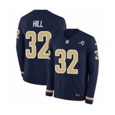 Men's Nike Los Angeles Rams #32 Troy Hill Limited Navy Blue Therma Long Sleeve NFL Jersey