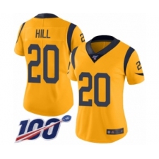 Women's Los Angeles Rams #20 Troy Hill Limited Gold Rush Vapor Untouchable 100th Season Football Jersey