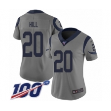 Women's Los Angeles Rams #20 Troy Hill Limited Gray Inverted Legend 100th Season Football Jersey
