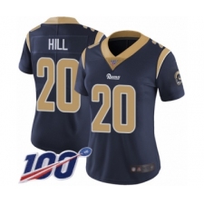 Women's Los Angeles Rams #20 Troy Hill Navy Blue Team Color Vapor Untouchable Limited Player 100th Season Football Jersey