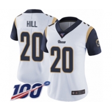 Women's Los Angeles Rams #20 Troy Hill White Vapor Untouchable Limited Player 100th Season Football Jersey