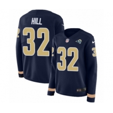Women's Nike Los Angeles Rams #32 Troy Hill Limited Navy Blue Therma Long Sleeve NFL Jersey